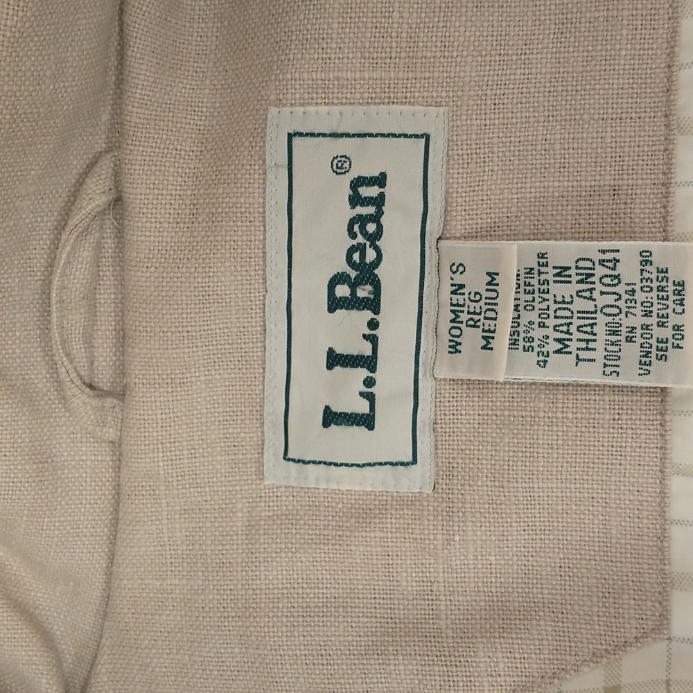 Vintage Llbean Linen Work Jacket Classic Lightly Insu… Gem